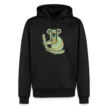 Mandala Koala Geometry Pattern - Men’s Premium Organic Hoodie - black - Front - Nico (187cm)