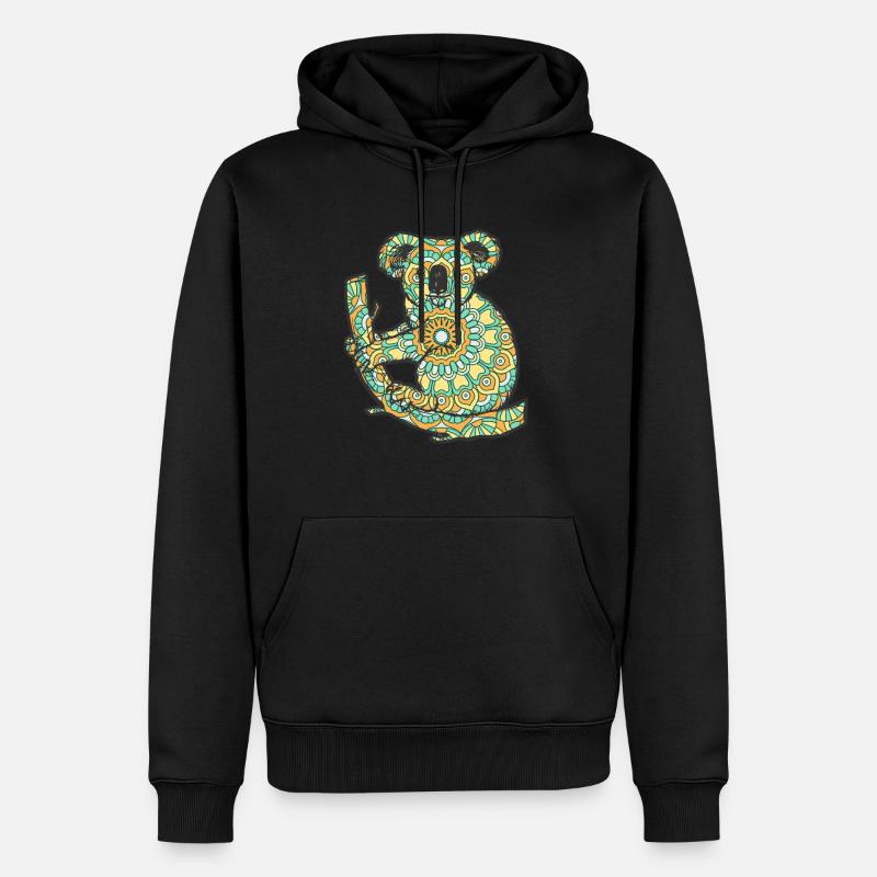 Mandala Koala Geometrie Muster - Männer Premium Bio Hoodie - Schwarz