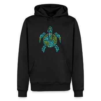 Tortue du Jour de la Terre - Sweat à capuche Premium bio Homme - noir - Devant - Nico (187cm)