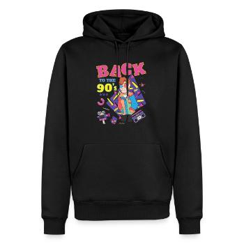 Retour aux années 90 Gift Music 90s Party Retro - Sweat à capuche Premium bio Homme - noir - Devant - Nico (187cm)