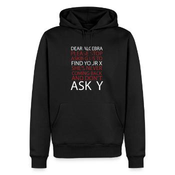 Dear Algebra - Men’s Premium Organic Hoodie - black - Front - Nico (187cm)