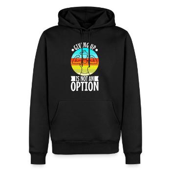 Abandonner n’est pas une option - Sweat à capuche Premium bio Homme - noir - Devant - Nico (187cm)