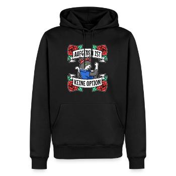 Aufgeben ist keine option - Männer Premium Bio Hoodie - Schwarz - Vorne - Nico (187cm)