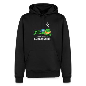 Offizielles Schlafshirt Schlafanzug Frosch Buch - Männer Premium Bio Hoodie - Schwarz - Vorne - Nico (187cm)