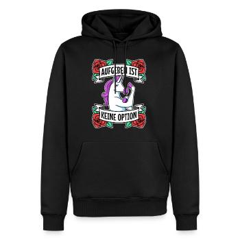Aufgeben ist keine option - Männer Premium Bio Hoodie - Schwarz - Vorne - Nico (187cm)