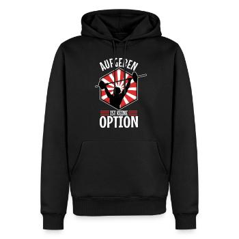 Aufgeben ist keine option - Männer Premium Bio Hoodie - Schwarz - Vorne - Nico (187cm)