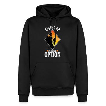 Giving up is not an option - Men’s Premium Organic Hoodie - black - Front - Nico (187cm)