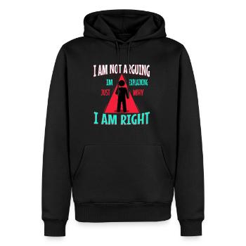 I am not arguing im just explaining why i am right - Männer Premium Bio Hoodie - Schwarz - Vorne - Nico (187cm)
