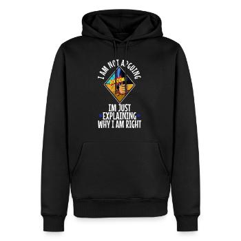 I am not arguing im just explaining why i am right - Männer Premium Bio Hoodie - Schwarz - Vorne - Nico (187cm)