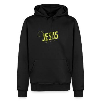 Christ Jesus The Way The Truth The Life Blessed - Männer Premium Bio Hoodie - Schwarz - Vorne - Nico (187cm)