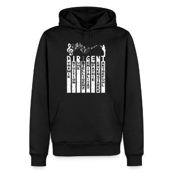 Chef de chœur Orchestre Musique Musique Clé - Sweat à capuche Premium bio Homme - noir - Devant - Nico (187cm)