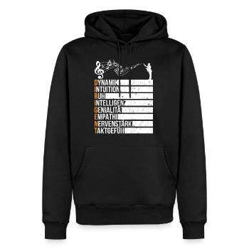 Chef de chœur Orchestre Musique Musique Clé - Sweat à capuche Premium bio Homme - noir - Devant - Nico (187cm)