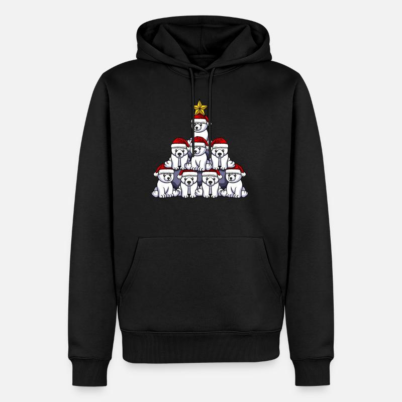 Eisbär Weihnachtsbaum - Männer Premium Bio Hoodie - Schwarz