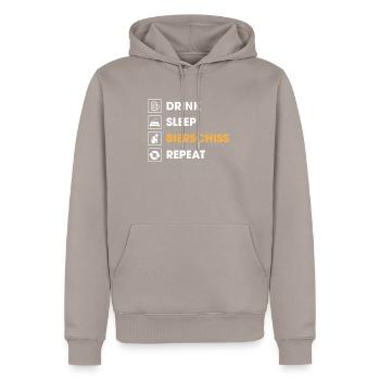 Eat Sleep Bierschiss Repeat Beer Beer Drinker - Men’s Premium Organic Hoodie - taupe - Front - Nico (187cm)