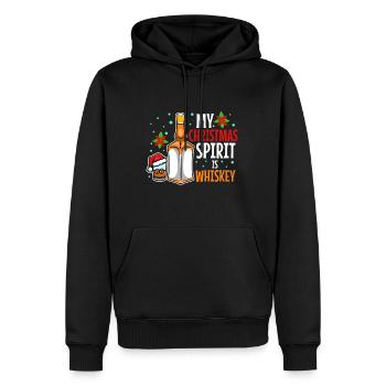 Mon de Noël est le whisky - Sweat à capuche Premium bio Homme - noir - Devant - Nico (187cm)