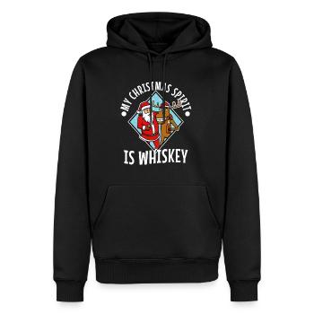 Mon de Noël est le whisky - Sweat à capuche Premium bio Homme - noir - Devant - Nico (187cm)