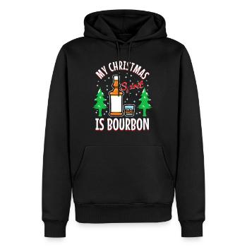 Mon de Noël est le bourbon - Sweat à capuche Premium bio Homme - noir - Devant - Nico (187cm)