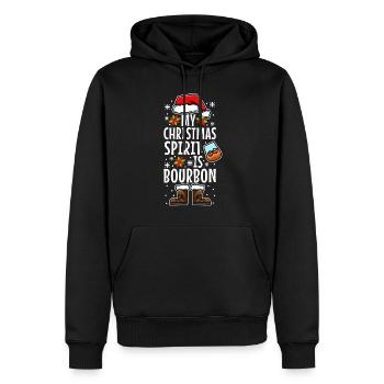 Mon de Noël est le bourbon - Sweat à capuche Premium bio Homme - noir - Devant - Nico (187cm)