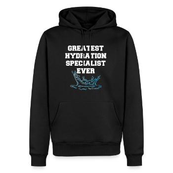 Greatest Hydration Specialist Ever - Men’s Premium Organic Hoodie - black - Front - Nico (187cm)