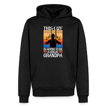 Ce gars va être un grand-père - Sweat à capuche Premium bio Homme - noir - Devant - Nico (187cm)