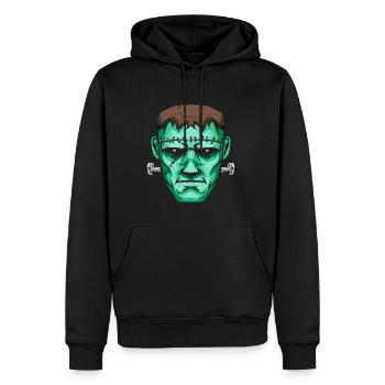 Monstre vert Halloween - Sweat à capuche Premium bio Homme - noir - Devant - Nico (187cm)