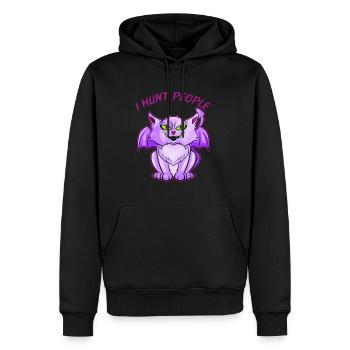 Chat maléfique avec des ailes je chasse les gens à Halloween - Sweat à capuche Premium bio Homme - noir - Devant - Nico (187cm)