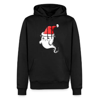 Cute Ghost Wearing Santa Hat Christmas Halloween - Männer Premium Bio Hoodie - Schwarz - Vorne - Nico (187cm)