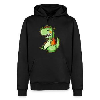 Tyrannosaurus Rex T-Rex With Vest And Pumpkin For - Männer Premium Bio Hoodie - Schwarz - Vorne - Nico (187cm)
