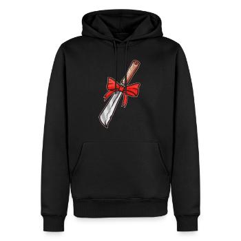 Knife With Bow As Present For Christmas Halloween - Männer Premium Bio Hoodie - Schwarz - Vorne - Nico (187cm)