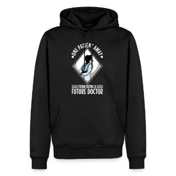 Un patient loin d’être un futur médecin - Sweat à capuche Premium bio Homme - noir - Devant - Nico (187cm)