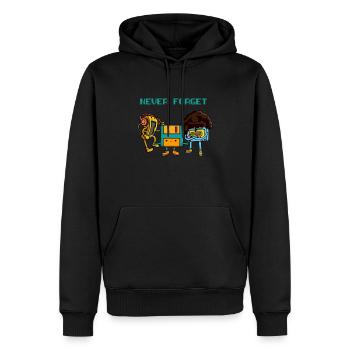 Retro Never Forget Cassette Tape comic - Männer Premium Bio Hoodie - Schwarz - Vorne - Nico (187cm)