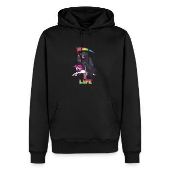Licorne Sensemann Rosa Bunt tod sarkasmus - Sweat à capuche Premium bio Homme - noir - Devant - Nico (187cm)