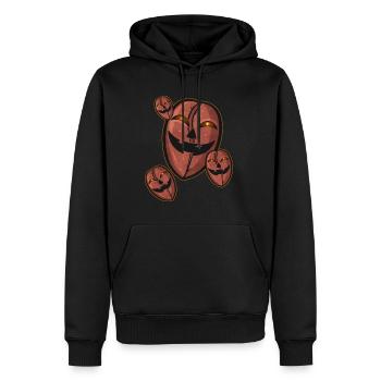Evil Jack O Lantern Coffee Beans Halloween - Männer Premium Bio Hoodie - Schwarz - Vorne - Nico (187cm)