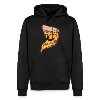 Evil Jack O Lantern Pizza Slice Halloween - Männer Premium Bio Hoodie - Schwarz - Vorne - Nico (187cm)