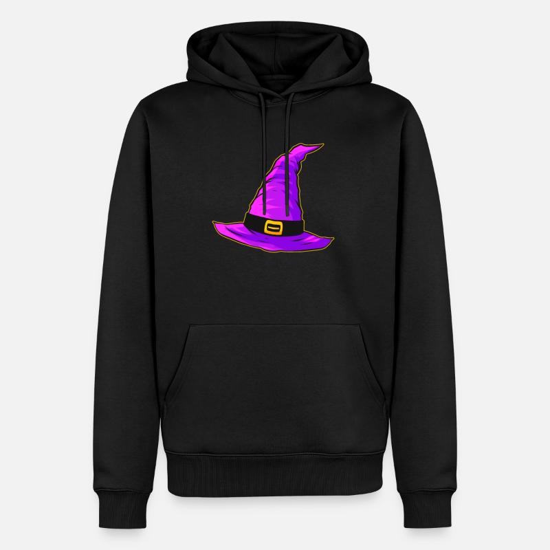 Chapeau de sorcière maléfique Purple Magic Hat Halloween - Sweat à capuche Premium bio Homme - noir