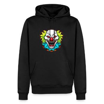 Visage de clown d’horreur Halloween - Sweat à capuche Premium bio Homme - noir - Devant - Nico (187cm)