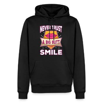 Ne faites jamais confiance à un gros cul et à un sourire - Sweat à capuche Premium bio Homme - noir - Devant - Nico (187cm)