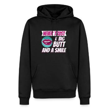 Ne faites jamais confiance à un gros cul et à un sourire - Sweat à capuche Premium bio Homme - noir - Devant - Nico (187cm)
