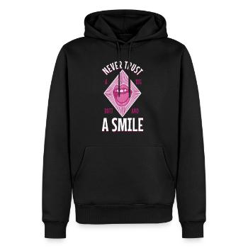 Ne faites jamais confiance à un gros cul et à un sourire - Sweat à capuche Premium bio Homme - noir - Devant - Nico (187cm)