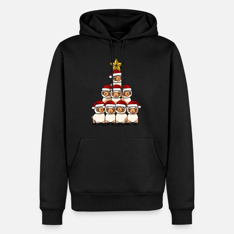 Arbre de Noël Axolotl - Sweat à capuche Premium bio Homme - noir