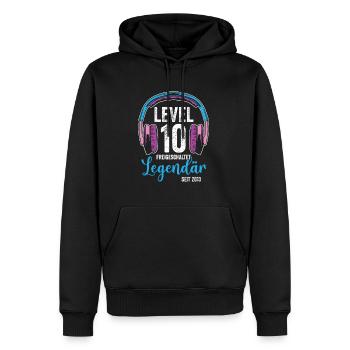 Level 10 Freigeschaltet Gamer - Männer Premium Bio Hoodie - Schwarz - Vorne - Nico (187cm)
