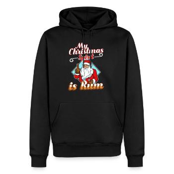 My christmas spirit is rum - Männer Premium Bio Hoodie - Schwarz - Vorne - Nico (187cm)