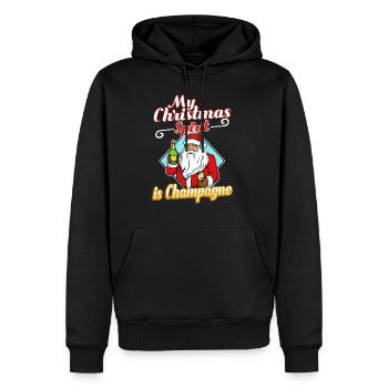 Mon de Noël est - Sweat à capuche Premium bio Homme - noir - Devant - Nico (187cm)