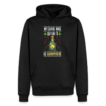 My christmas spirit is - Männer Premium Bio Hoodie - Schwarz - Vorne - Nico (187cm)