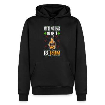 My christmas spirit is rum - Männer Premium Bio Hoodie - Schwarz - Vorne - Nico (187cm)