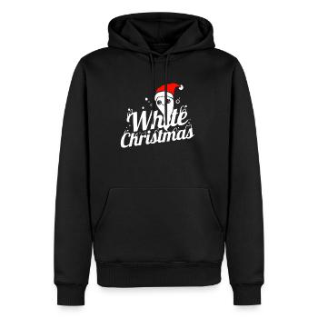 Fantôme mignon avec chapeau de Père Noël apporte Noël blanc - Sweat à capuche Premium bio Homme - noir - Devant - Nico (187cm)