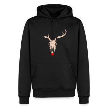 Rudolph Reindeer Skull With Red Nose Christmas - Männer Premium Bio Hoodie - Schwarz - Vorne - Nico (187cm)