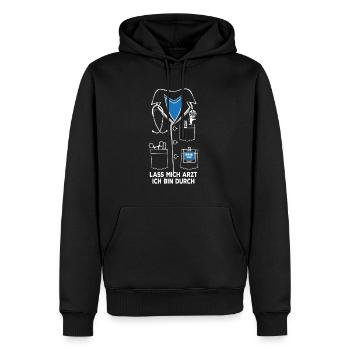 Lass mich Arzt ich bin durch - Männer Premium Bio Hoodie - Schwarz - Vorne - Nico (187cm)