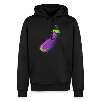 Eggplant Aubergine Jack O Lantern Face Costume - Männer Premium Bio Hoodie - Schwarz - Vorne - Nico (187cm)