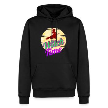 Witch Flying By The Moon Witch Time Halloween - Männer Premium Bio Hoodie - Schwarz - Vorne - Nico (187cm)